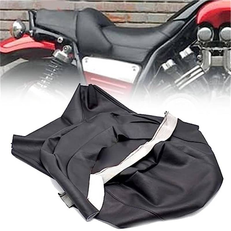 MEXWLOP Ersatz-Motorradsitzbezug aus dickem schwarzem PU-Leder, wasserdicht, for VMAX VMAX1200 V-MAX1200 VMAX1200 Zubehör Motorrad-Sitzbezug von MEXWLOP