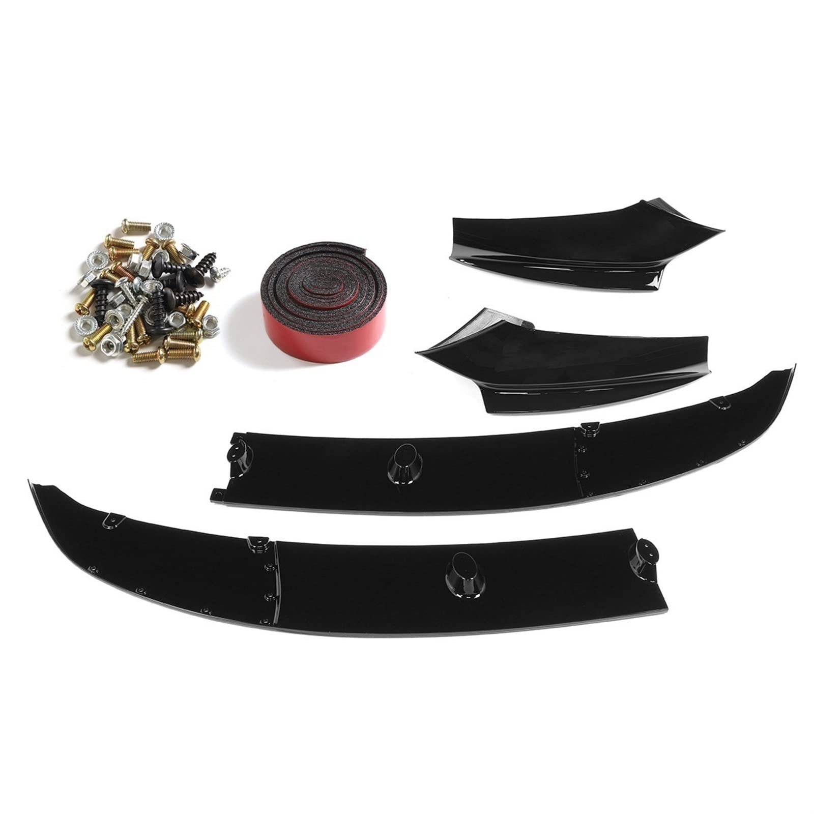 MEXWLOP F10 Auto-Frontstoßstangen-Splitter, Lippenspoiler, Stoßstangen-Diffusor, for, F10 5er-Serie 535i 528i M Sport 2011–2016, Stoßstangenschürzenschutz Frontstoßstangenlippe(Glossy Black) von MEXWLOP