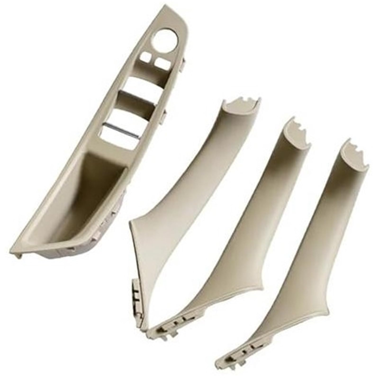 MEXWLOP Innengriff Innentür Armlehne Panel Pull Trim Cover, for, 5er F10 F11 Rot Braun Beige Schwarz Linkslenker LHD Autotür-Zuziehgriff(Beige White-4Pcs) von MEXWLOP