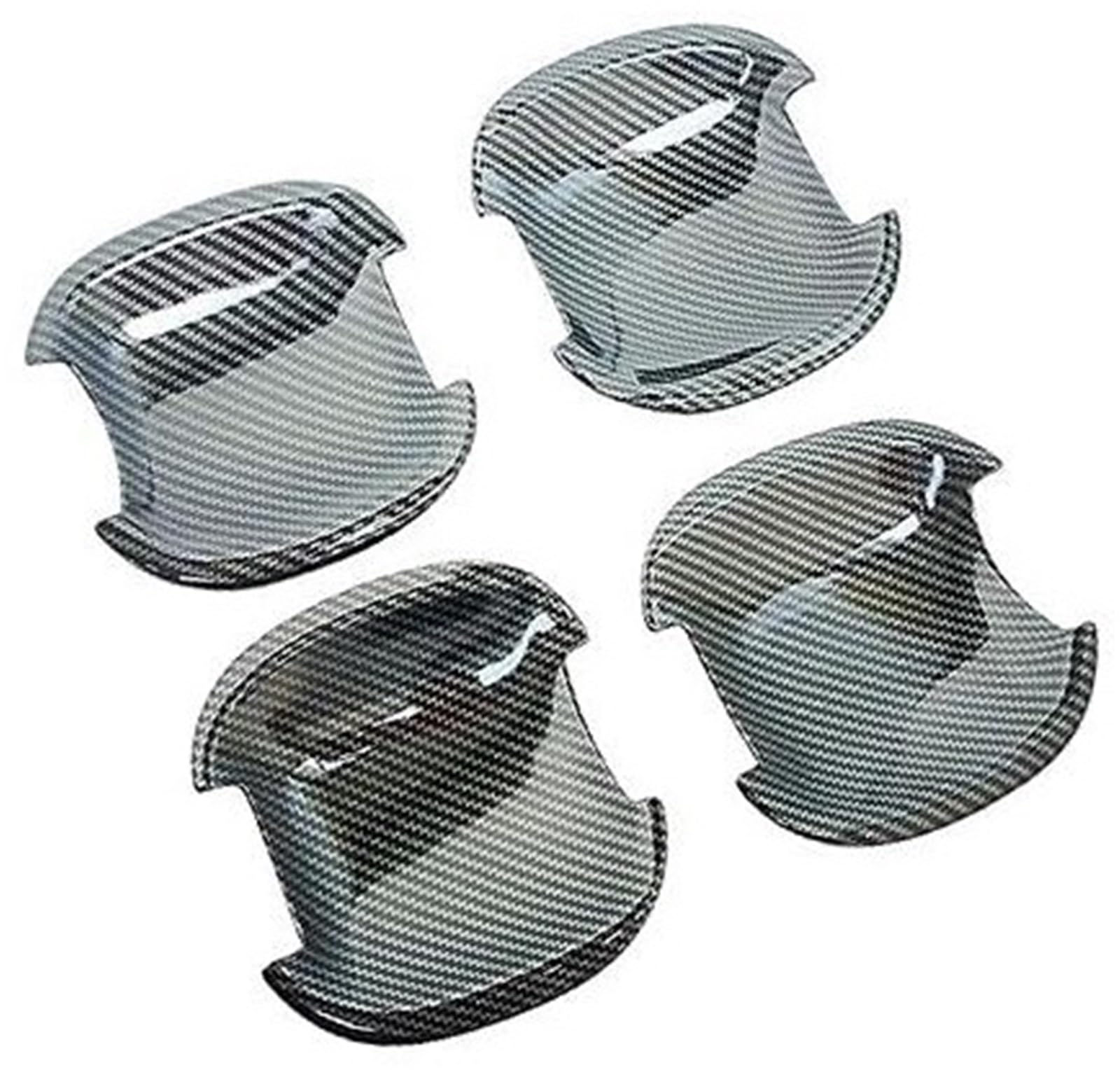 MEXWLOP Kohlefaser-Chrom-Autotürgriff-Abdeckungs-Dekor-Ordnungsaufkleber, for Kia, Rio 3 Rio3 K2 2011–2016 Türgriffabdeckung aus Kohlefaser(Black Bowl) von MEXWLOP
