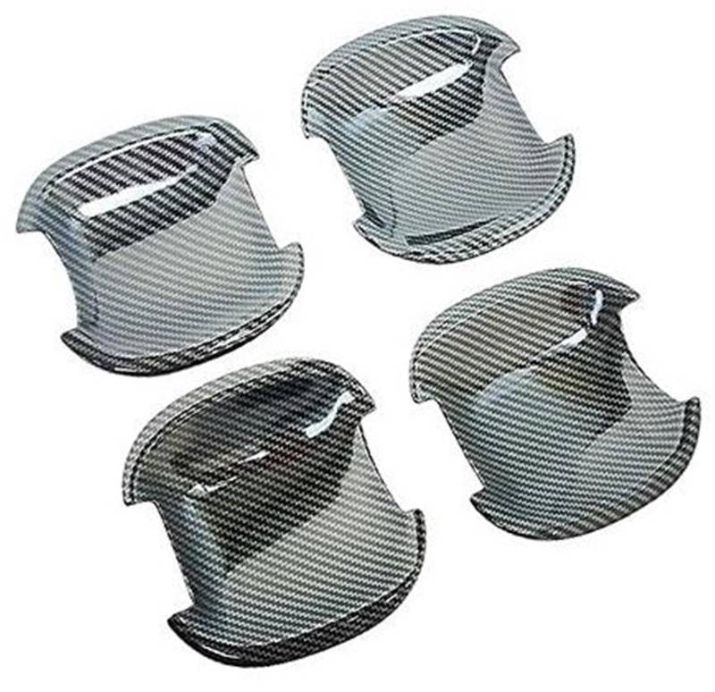 MEXWLOP Kohlefaser-Chrom-Autotürgriff-Abdeckungs-Dekor-Ordnungsaufkleber, for Kia, Rio 3 Rio3 K2 2011–2016 Türgriffabdeckung aus Kohlefaser(Black Bowl) von MEXWLOP