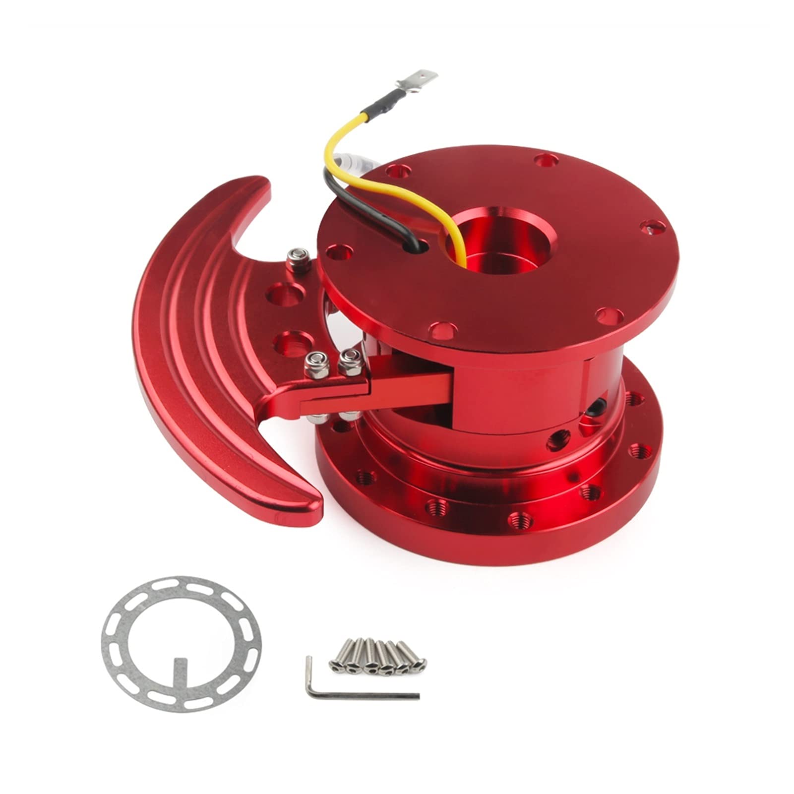 MEXWLOP Lenkrad Schnell Hohe Tilt Racing Release Hub Kit Adapter Körper Abnehmbare Snap Off Boss Kit Auto-Lenkradnabe(Red) von MEXWLOP
