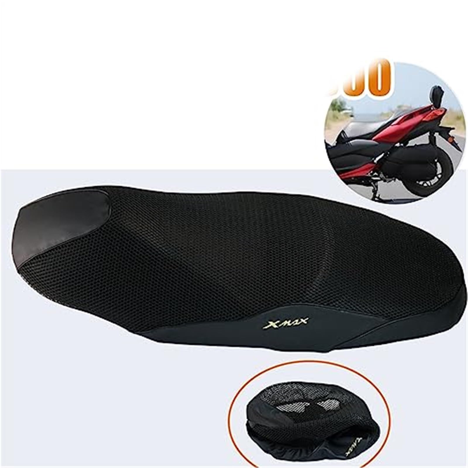 MEXWLOP Motorrad, for Sitz, Bezug Kissen Wärmedämmschutz Eimerschutz, for XMAX125 Xmax 125 2017 2018 2019 2020 2021 2022 Zubehör Motorrad-Sitzbezug(Black Mesh a) von MEXWLOP