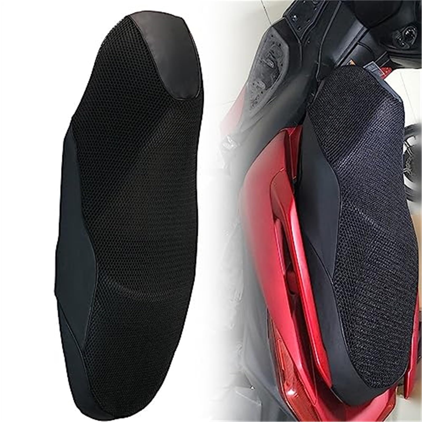 MEXWLOP Motorrad, for Sitz, Bezugskissen, for XMAX125 Xmax 125 2017 2018 2019 2020 2021 2022 Wärmedämmschutz Eimerschutz Zubehör Motorrad-Sitzbezug(Black Mesh a) von MEXWLOP