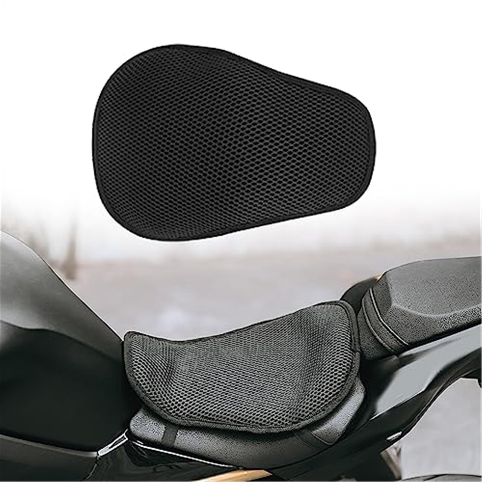 MEXWLOP Motorrad, for Sitz, Kissen 3D Stoßdämpfung, for Sitz, Abdeckung Wärmedämmung, for FJ-09 VStar 1300 Deluxe VStar 950 Cruiser Zubehör Motorrad-Sitzbezug(Black XL) von MEXWLOP