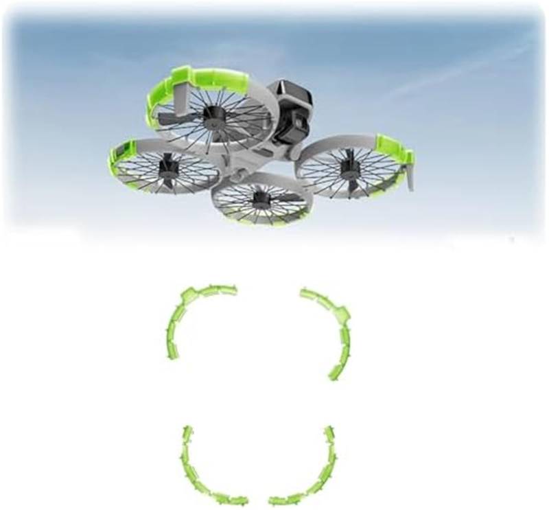 MEXWLOP Propellerschutz, for DJI, Flip, TPU-Propellerschutz, Schutzstoßstangenring, Schutzabdeckung for Propellerstoßstangen gegen Kollisionen (schwarz) Propellerschutz(Green) von MEXWLOP