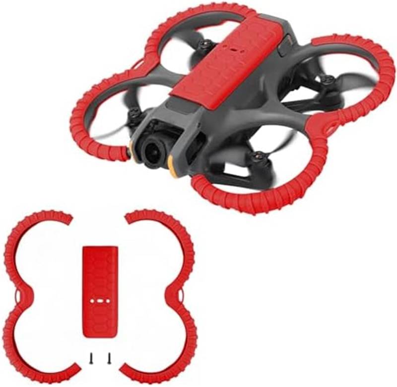 MEXWLOP Propellerschutz + Rückseitenabdeckung for DJI Avata 2, Silikon-Schutzring, kollisionssicher, Kratzfest, Drohnenschutz (Blauer Stoßstangenring + Rückseitenabdeckung) Propellerschutz(Red Bumper von MEXWLOP