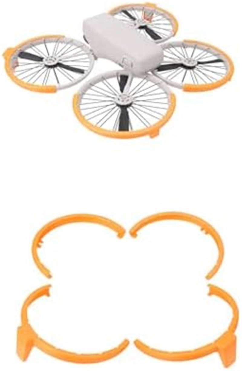 MEXWLOP Propellerschutz for DJI FLIP, Schutzring mit erhöhtem Ständer, Erhöhung um 8 mm, Antikollisionsschutzabdeckung for den Propellerstoßfänger (Naranja) Propellerschutz(Black Naranja) von MEXWLOP