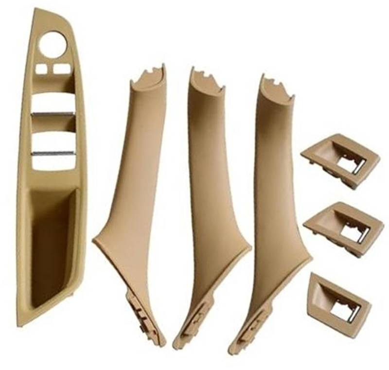 MEXWLOP Rotbrauner LHD-Auto-Innentürgriff, for, 5er F10 F11 520d 525d 530d 535i Innenverkleidung, Zugverkleidungsabdeckung 51417225854 Autotür-Zuziehgriff(Beige-7Pcs) von MEXWLOP