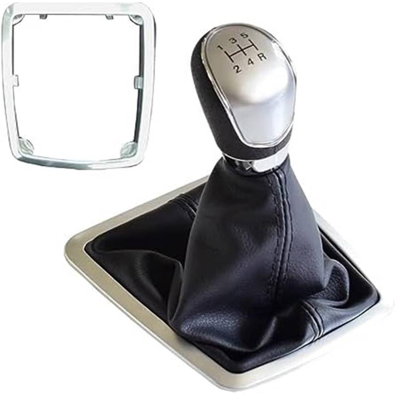 MEXWLOP Schaltknauf, Auto-Schaltknauf-Manschetten-Kofferraumabdeckung, for Ford, for Focus, 2 MK2 FL C-MAX 2006-2011 MK3 MK4 MK7 Galaxy Manual 5/6 Speed ​​Styling Auto-Schaltknauf(BLACK Big-5 Speed-Si von MEXWLOP