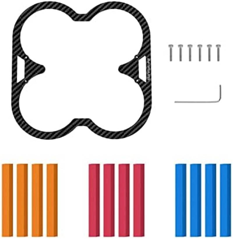 MEXWLOP Schutz-Stoßstangenring, for DJI, AVATA, 12-teiliger bunter elastischer Eva-Stoßfänger + Kohlefaserplatte, sturzsicherer und kratzfester Propellerschutz, Schutzhülle Propellerschutz von MEXWLOP