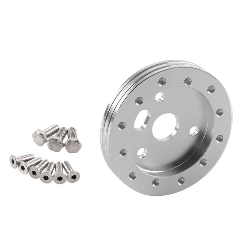 MEXWLOP Universal 0,5 in 1 in Lenkrad Zu Grant 3 Loch Hub Spacer Pad 6 Loch Adapter Auto Zubehör Auto-Lenkradnabe(0.5in-Silver) von MEXWLOP