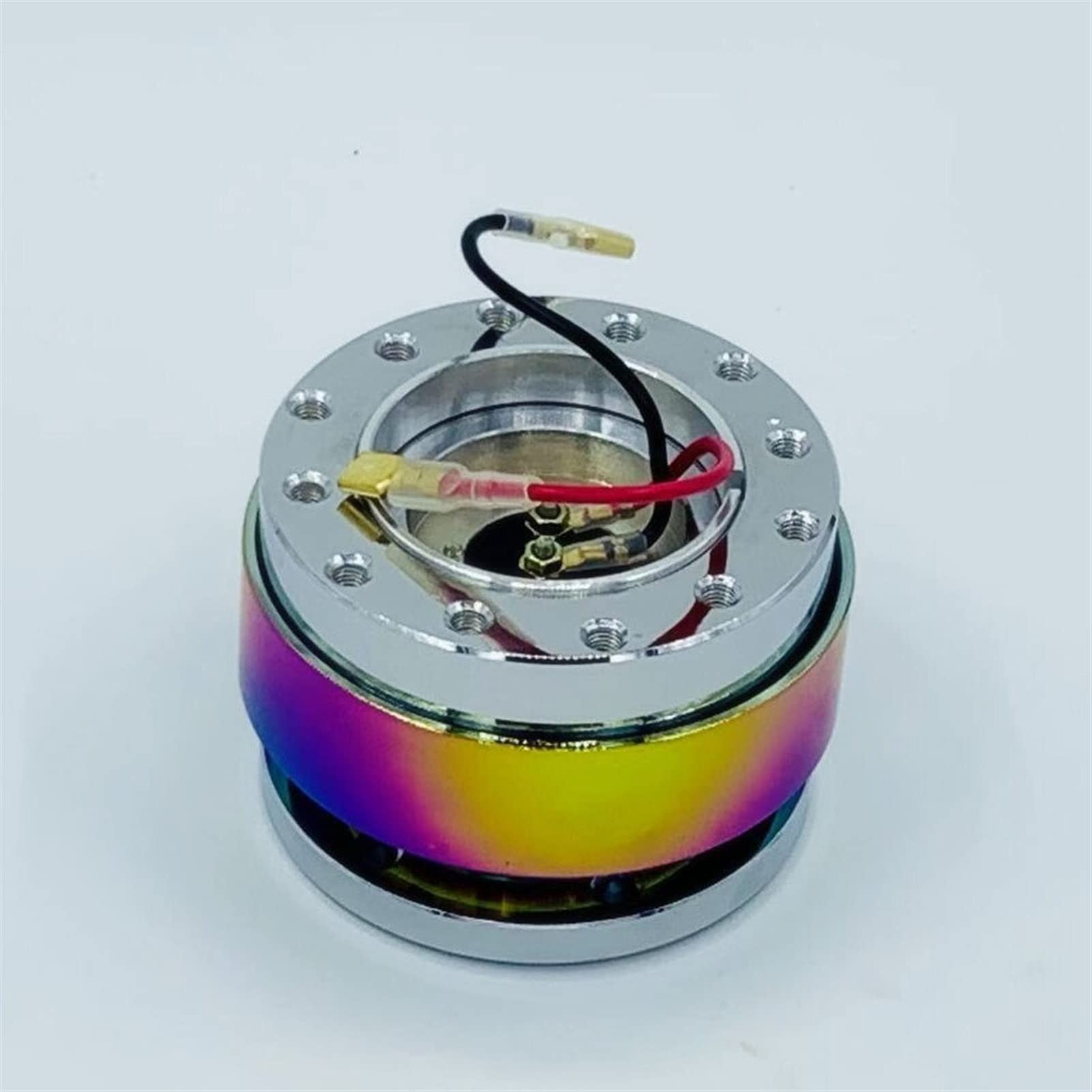 MEXWLOP Universal Aluminium Racing Lenkrad Snap Off Quick Release Hub Adapter Boss Kit Auto Sport Lenkrad Auto-Lenkradnabe(Neo Chrome) von MEXWLOP