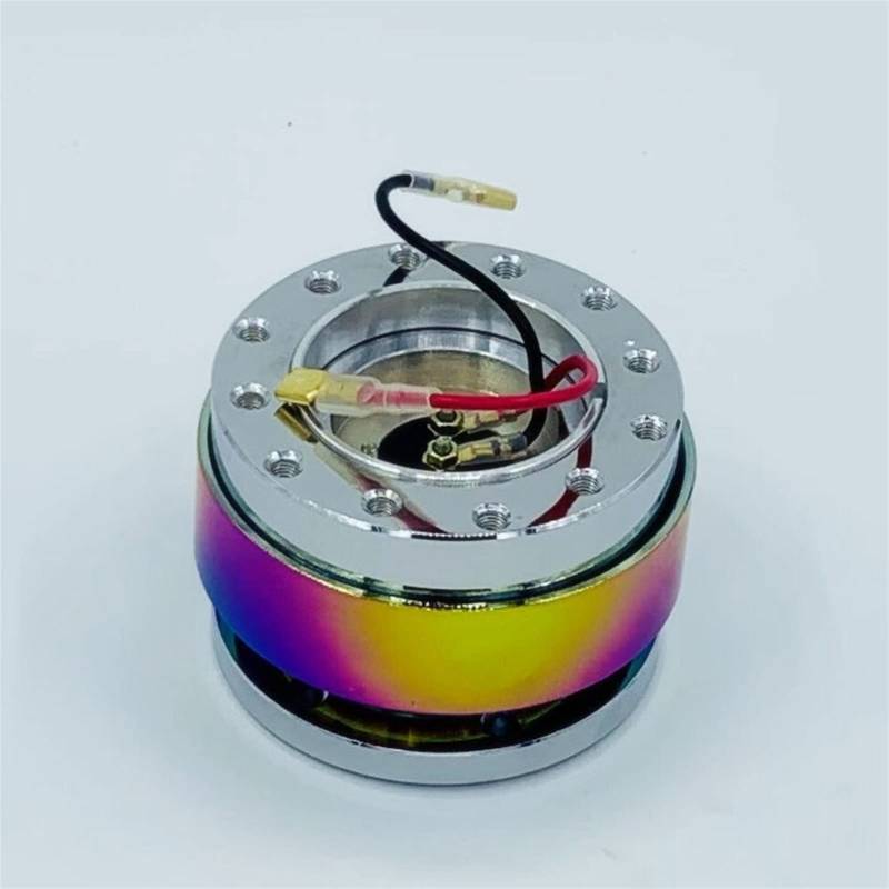 MEXWLOP Universal Aluminium Racing Lenkrad Snap Off Quick Release Hub Adapter Boss Kit Auto Sport Lenkrad Auto-Lenkradnabe(Neo Chrome) von MEXWLOP