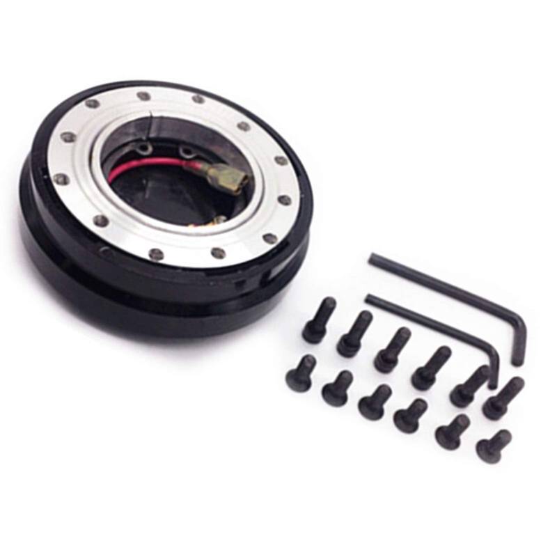 MEXWLOP Universal Auto Auto Lenkrad Ultradünne Quick Release Hub Adapter Snap Off Boss Kit Auto Zubehör Auto-Lenkradnabe(Black) von MEXWLOP