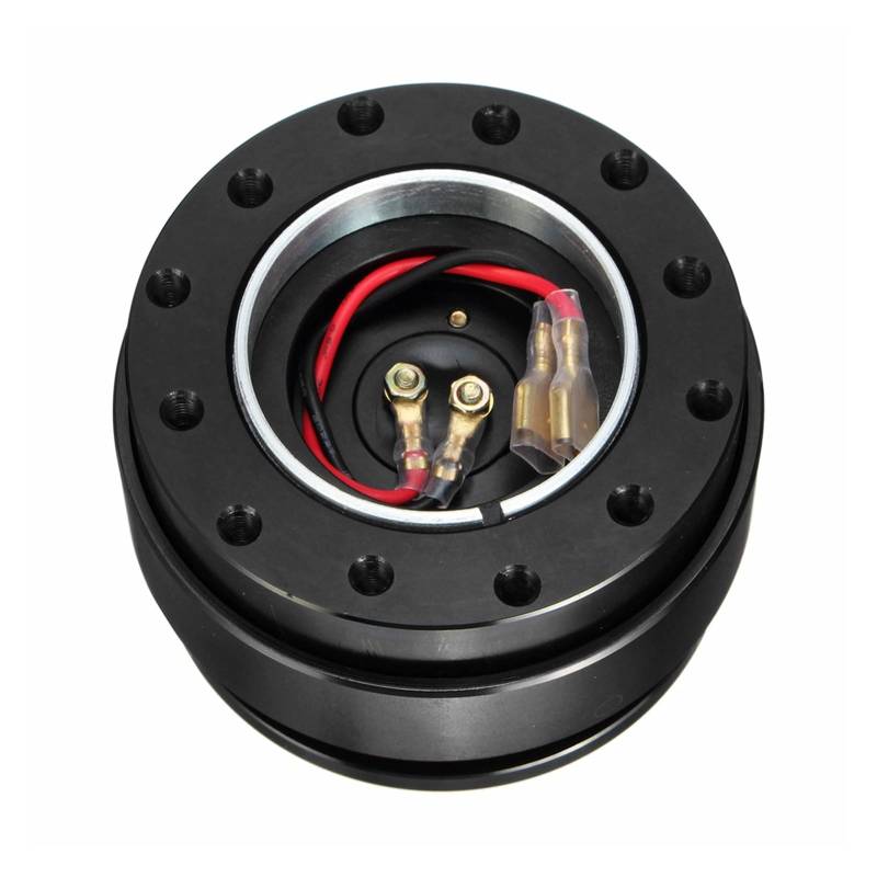 MEXWLOP Universal Auto Auto Quick Release Lenkrad Snap Off Hub Adapter Boss Kit Aluminium 6 Loch Auto-Lenkradnabe(Black) von MEXWLOP