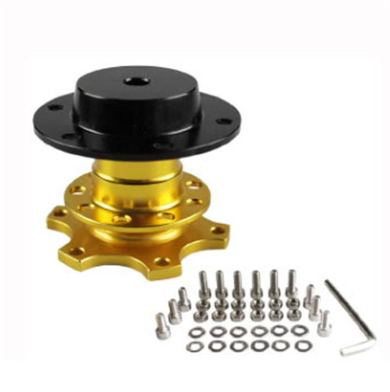 MEXWLOP Universal Lenkrad Schnellspanner Naben Boss Kit Radnabenadapter 6 Loch Lenkradnabe Auto-Lenkradnabe(Gold) von MEXWLOP