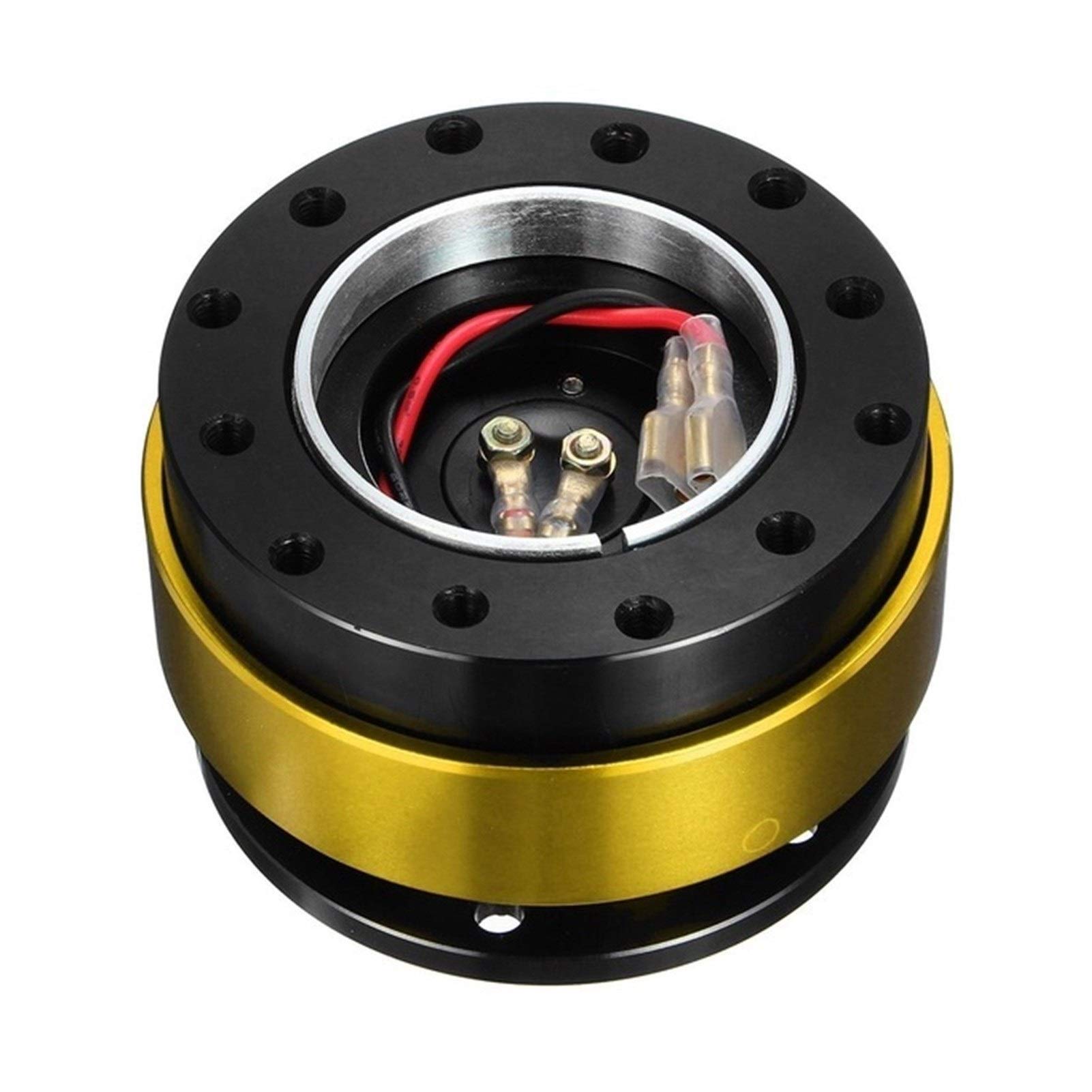 MEXWLOP Universal Lenkrad Snap Off Quick Release Hub Adapter Boss Kit 6061 T6 Bittet Aluminium Auto-Lenkradnabe(Gold) von MEXWLOP