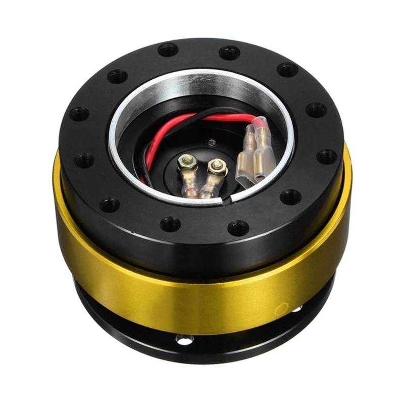 MEXWLOP Universal Lenkrad Snap Off Quick Release Hub Adapter Boss Kit 6061 T6 Bittet Aluminium Auto-Lenkradnabe(Gold) von MEXWLOP
