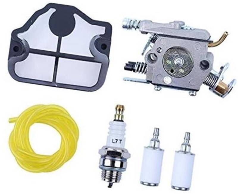 MEXWLOP Vergaser-Luft-Kraftstoff-Filterleitung Zündkerzensatz, for Husqvarna, 36 41 136 136LE 137 137E 141 141LE 142 142E Kettensäge 30cm Schlauch Rasenmäher-Zündkerze von MEXWLOP