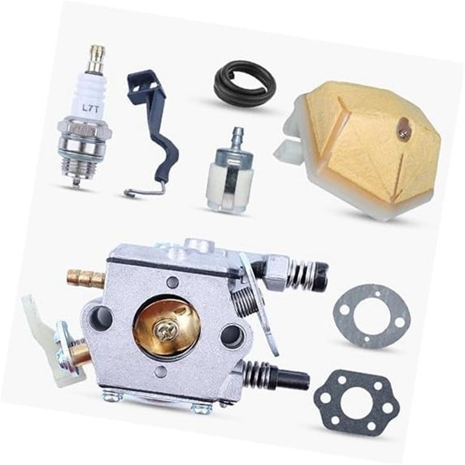 MEXWLOP Vergaser-Luft-Kraftstofffilterleitungsdichtung, for Husqvarna, 51 55, for Rancher, Kettensägen-Zündkerzen-Vergaser-Choke-Stange, for Walbro, WT-170 Rasenmäher-Zündkerze MEXWLOP Vergaser-Luft-Kraftstofffilterleitungsdichtung, for Husqvarna, 51 55, for Rancher, Kettensägen-Zündkerzen-Vergaser-Choke-Stange, for Walbro, WT-170 Rasenmäher-Zündkerze von MEXWLOP