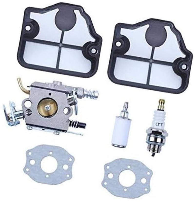 MEXWLOP Vergaser mit Dichtung, Luftfilter, Zündkerzensatz for Husqvarna 36 41 136 136LE 137 137E 141 141LE 142 142E Kettensäge Rasenmäher-Zündkerze von MEXWLOP