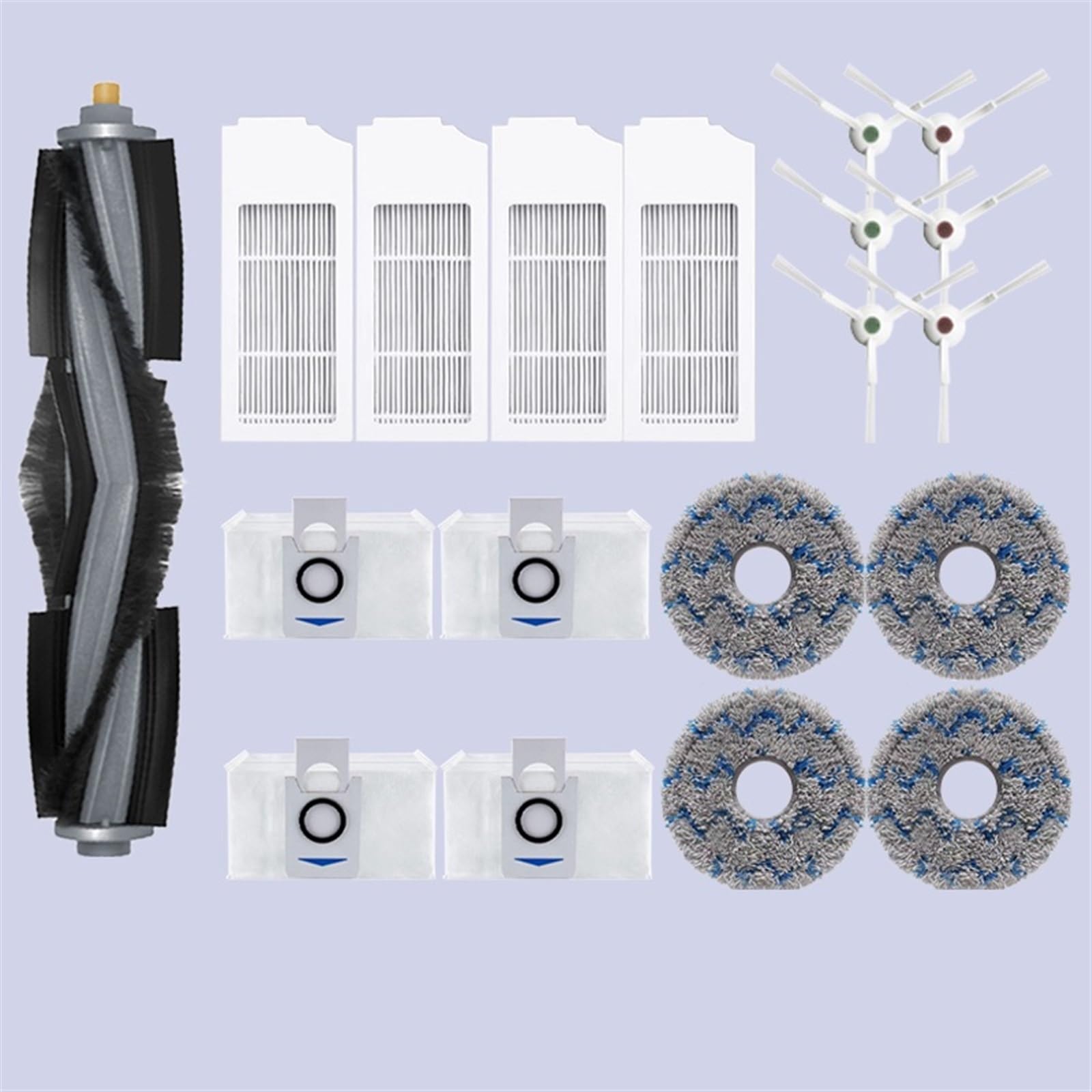 MEXWLOP for Ecovacs Deebot X1 Omni T10 Turbo Staubsauger Roboter Filter Seite Pinsel Reinigung Tuch Ersatzteile Staub Box Zubehör Roboter-Staubsauger-Kit(19PCS) von MEXWLOP