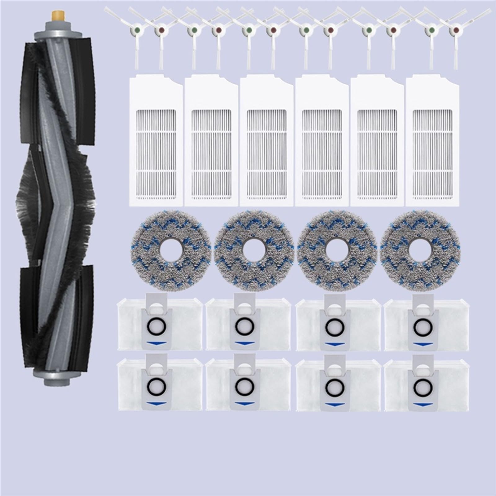 MEXWLOP for Ecovacs Deebot X1 Omni T10 Turbo Staubsauger Roboter Filter Seite Pinsel Reinigung Tuch Ersatzteile Staub Box Zubehör Roboter-Staubsauger-Kit(31PCS) von MEXWLOP