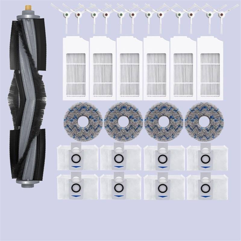 MEXWLOP for Ecovacs Deebot X1 Omni T10 Turbo Staubsauger Roboter Filter Seite Pinsel Reinigung Tuch Ersatzteile Staub Box Zubehör Roboter-Staubsauger-Kit(31PCS) von MEXWLOP