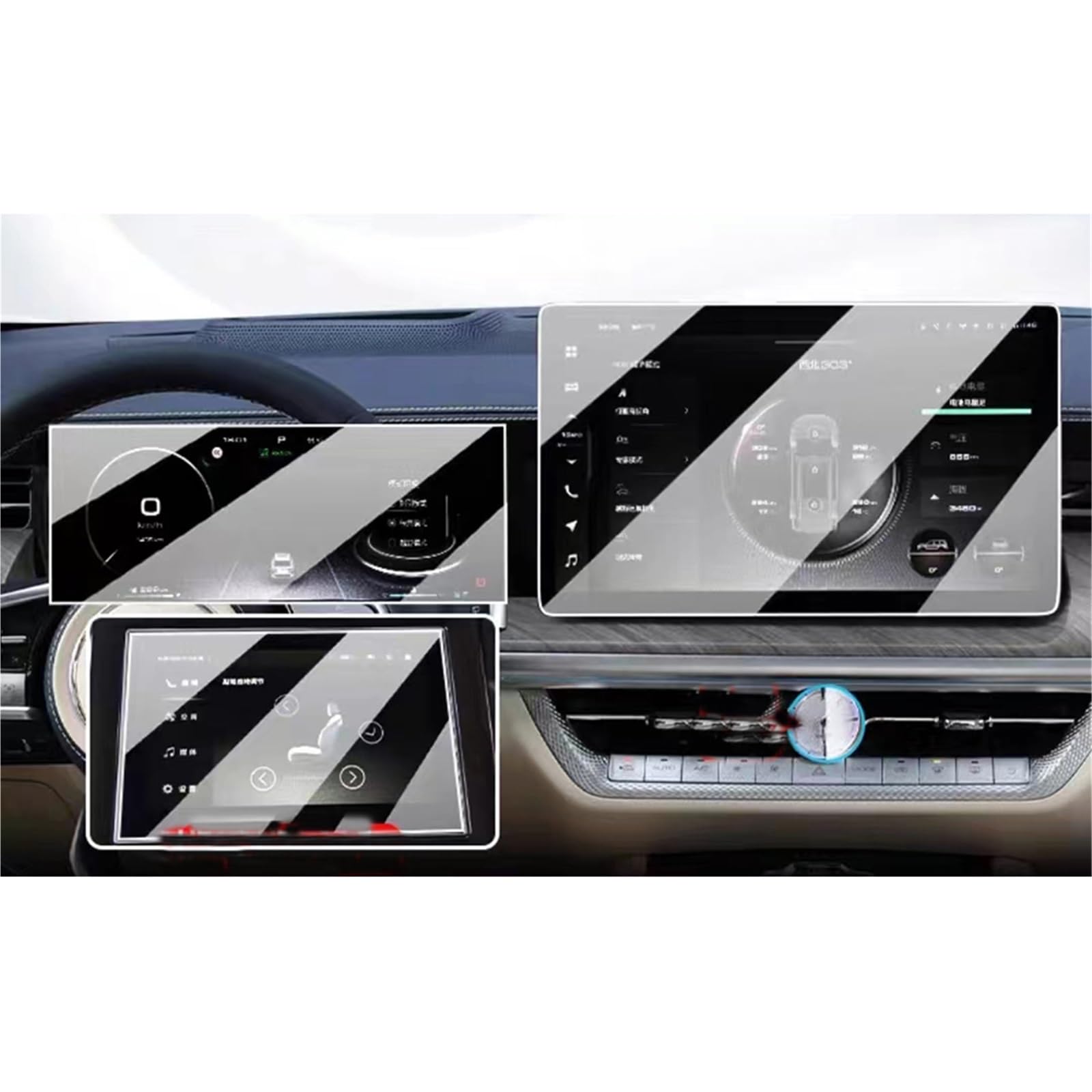 MEXWLOP for GWM, for Tank, 500 2023 2024 Auto LCD Touchscreen Navigation GPS Schutz und Armaturenbrett Zubehör Gehärtete Glasfolie Blendfreie Autoscheibenfolie(3PCS) von MEXWLOP