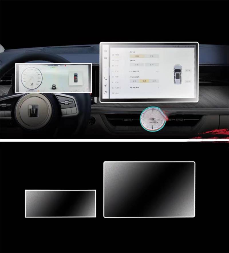 MEXWLOP for GWM, for Tank, 500 2023 2024 Auto LCD Touchscreen Navigation GPS Schutz und Armaturenbrett Zubehör Gehärtete Glasfolie Blendfreie Autoscheibenfolie(Dashboard and GPS) von MEXWLOP