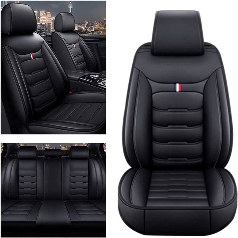 MEYASH Auto Leder Sitzbezüge für Nissan Pixo 2009-2014, Airbag kompatibel Allwetter Leder Komfortables sitzbezüge Autozubehör,A von MEYASH