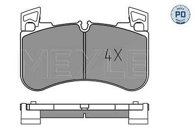 Meyle Bremsbelagsatz, Scheibenbremse [Hersteller-Nr. 0252058117/PD] für Land Rover von MEYLE