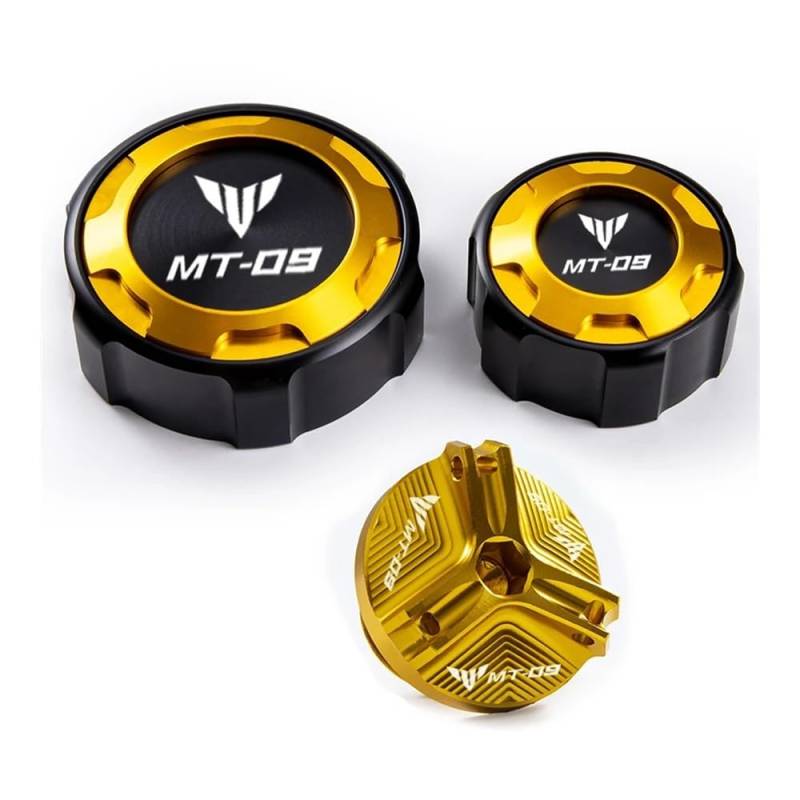 MEndip Motorrad Bremsflüssigkeitsbehälter Deckel Für Yam&aha MT 09 MT-09 Mt09 Sp 2021-2023 Motorradzubehör CNC Schutz Der Vorderen Und Hinteren Bremsflüssigkeitskappe Und Öleinfülldeckel von IUSOT