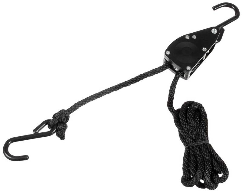 MFH Spannseil mit Ratschensicherung, schwarz (6 mm, 2 Meter) von MFH