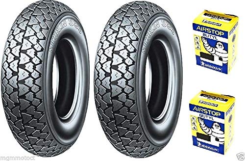 Michelin S83 3.50 10 59J Reifen-Paar + Luftkammern für Piaggio Ape 50 von MG Kit