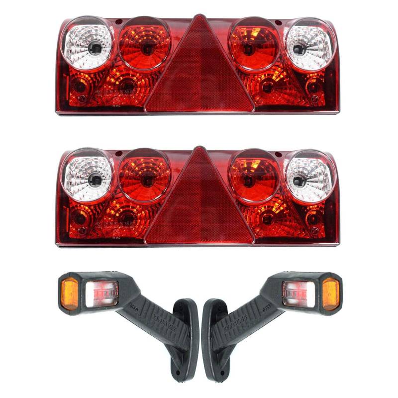 2 x Rücklicht-Lampen für LKW Anhänger + Geschenk (rechts und links) Seitenmarkierer von Homry