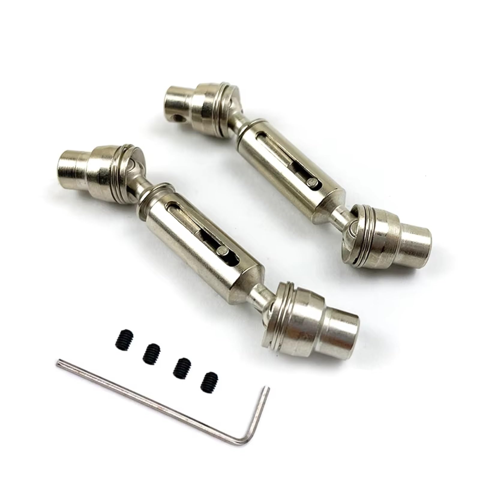 MGHGFYTAS Kompatibel Mit Henglong Für WPL B36 B16 C14 C24 B24 Für MN99S RC Autoteile Zubehör 2pcs Metall Vorderseite Hintere Antriebswelle RC Auto Zubehör(Silver) von MGHGFYTAS