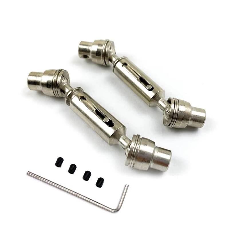 MGHGFYTAS Kompatibel Mit Henglong Für WPL B36 B16 C14 C24 B24 Für MN99S RC Autoteile Zubehör 2pcs Metall Vorderseite Hintere Antriebswelle RC Auto Zubehör(Silver) von MGHGFYTAS