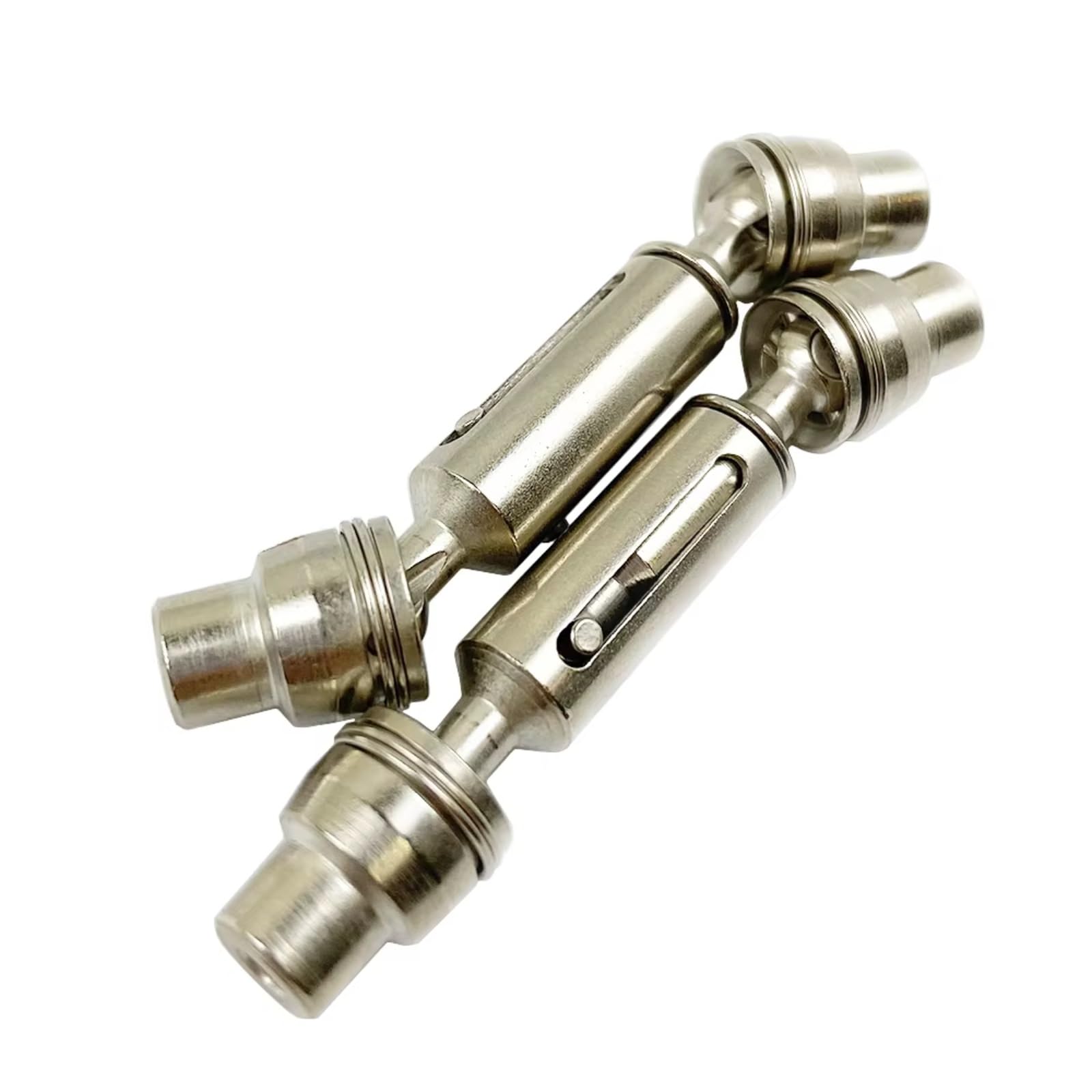 MGHGFYTAS Kompatibel Mit Henglong Für WPL B36 B16 C14 C24 Für MN D90 Für MN99S RC-Autoteile, 2 Stück Ersatzteile, Metall, Vordere Und Hintere Antriebswelle RC Auto Zubehör(Silver) von MGHGFYTAS