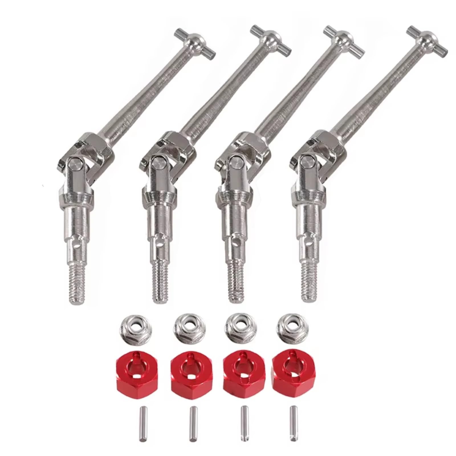 MGHGFYTAS Kompatibel Mit MJX Für Hyper Go 1/16 16207 H16 H16BM H16PL 14210 1/14 RC-Autoteile Zubehör Metall CVD-Antriebswelle RC Auto Zubehör(Red) von MGHGFYTAS