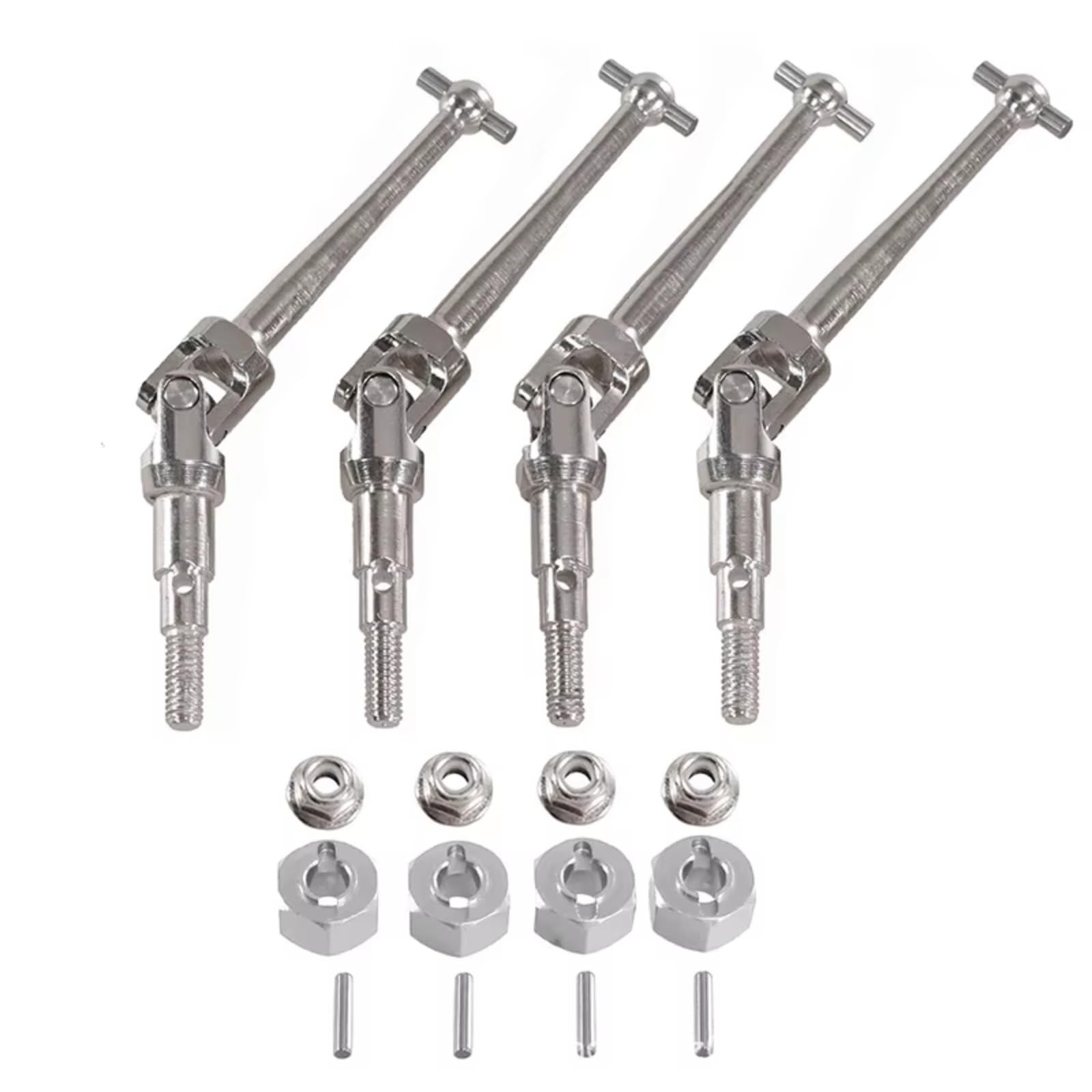 MGHGFYTAS Kompatibel Mit MJX Für Hyper Go 1/16 16207 H16 H16BM H16PL 14210 1/14 RC-Autoteile Zubehör Metall CVD-Antriebswelle RC Auto Zubehör(Silver) von MGHGFYTAS