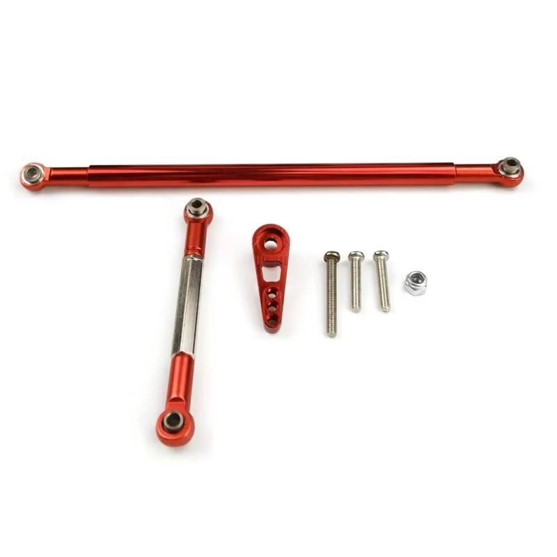 MGHGFYTAS Kompatibel Mit MN MN86K MN86KS 1/12 Rc-Auto-Upgrade-Teile Einstellbare Lenkverbindung Servoverbindung Spurstange Servoarm RC Auto Zubehör(Red) von MGHGFYTAS