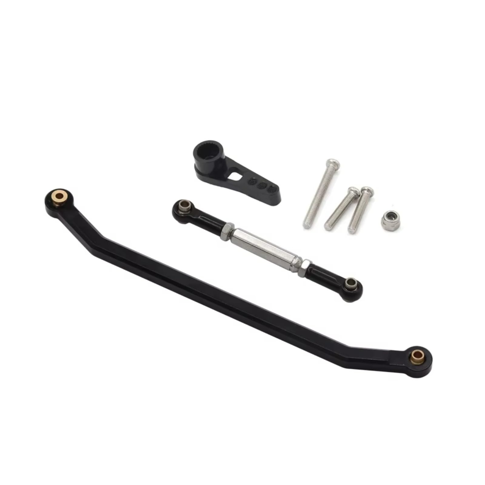 MGHGFYTAS Kompatibel Mit MN128 MN86 MN86S MN86K MN86KS 1/12 RC-Track-Car-Upgrade-Teile, Metall-Lenkgestänge, Spurstange Und Servoarm-Set RC Auto Zubehör(Black) von MGHGFYTAS
