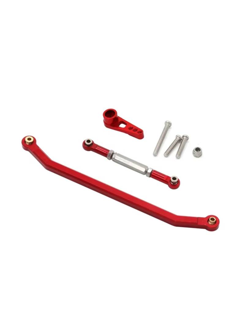 MGHGFYTAS Kompatibel Mit MN128 MN86 MN86S MN86K MN86KS 1/12 RC-Track-Car-Upgrade-Teile, Metall-Lenkgestänge, Spurstange Und Servoarm-Set RC Auto Zubehör(Red) von MGHGFYTAS