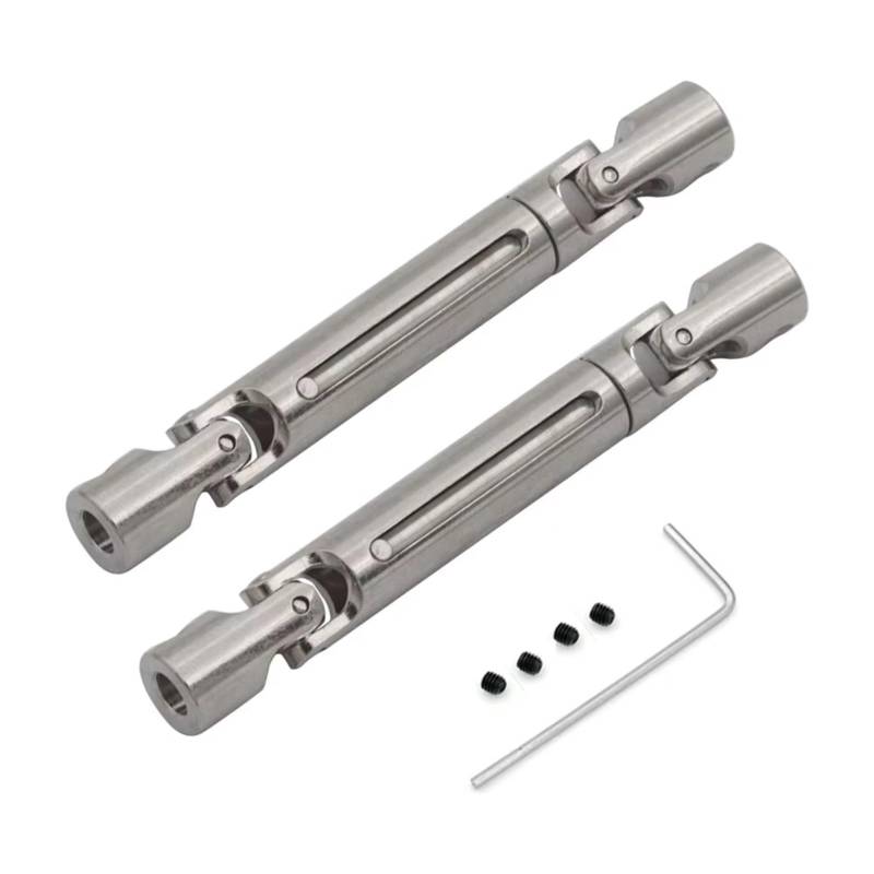 MGHGFYTAS Kompatibel Mit MN78 Für Cherokee 1/12 RC-Auto-Upgrade-Modifikationsteile Zubehör 2-teilige CVD-Metallantriebswelle RC Auto Zubehör(Silver) von MGHGFYTAS