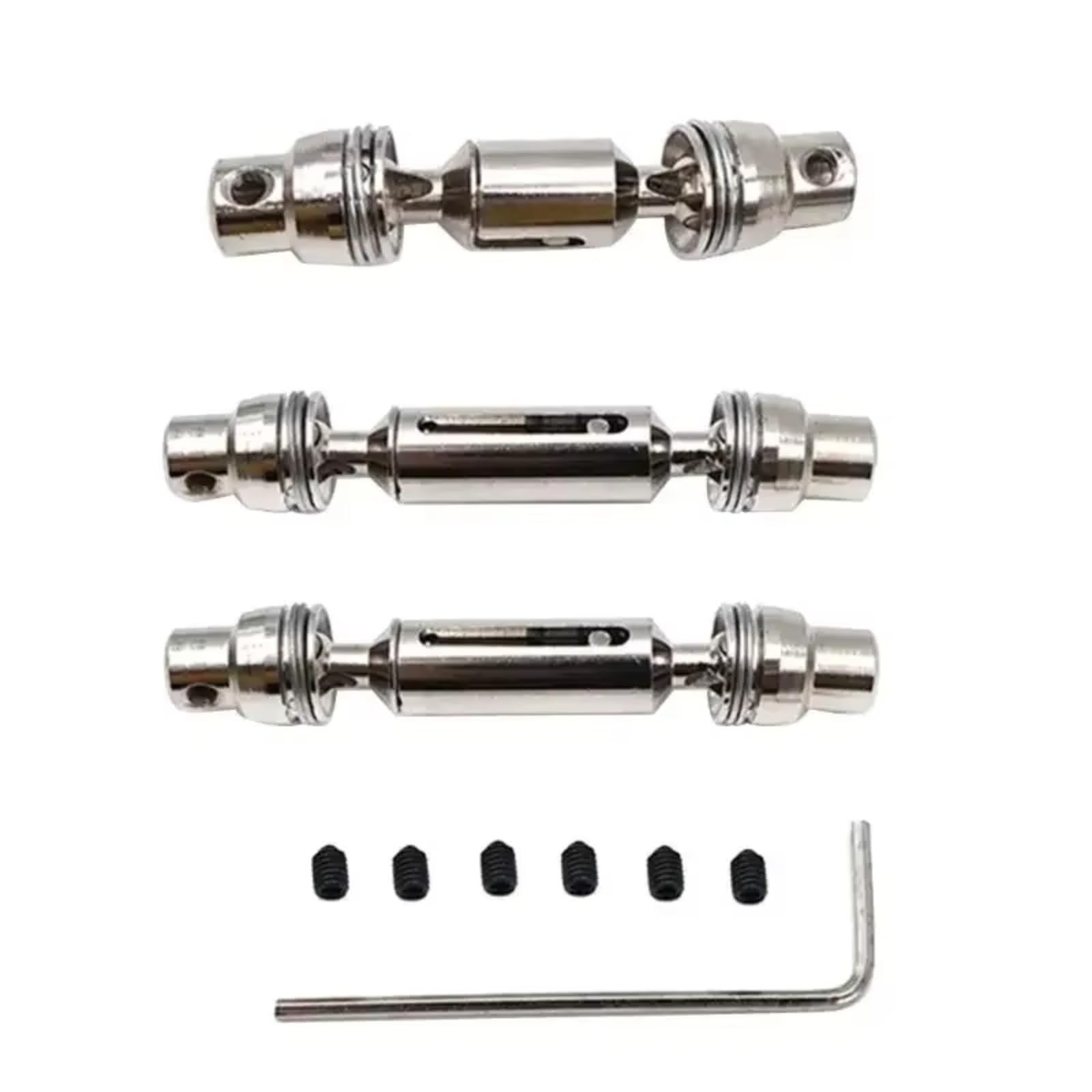 MGHGFYTAS Kompatibel Mit WPL B36 B16 C14 C24 B24 Für Henglong 1/16 RC Auto LKW Ersatzteile R7RB Metall Vorne Hinten Antriebswelle RC Auto Zubehör(Silver) von MGHGFYTAS