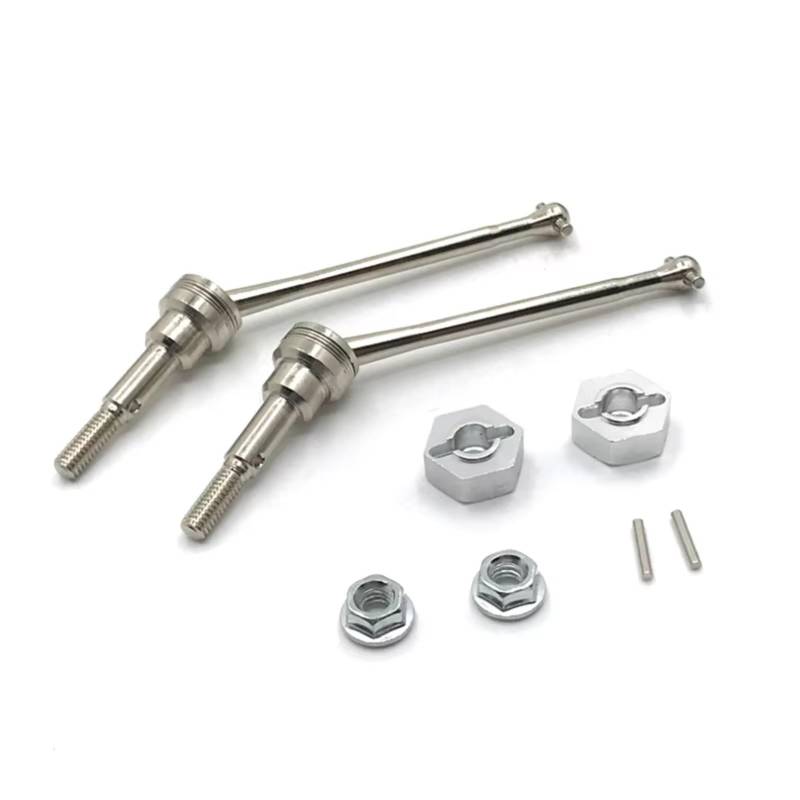 MGHGFYTAS Kompatibel Mit Wltoys 12423 12427 12428 1/12 Rc Auto-Upgrade-Teile Zubehör Metallkupplung Vordere Antriebswelle RC Auto Zubehör(Silver) von MGHGFYTAS