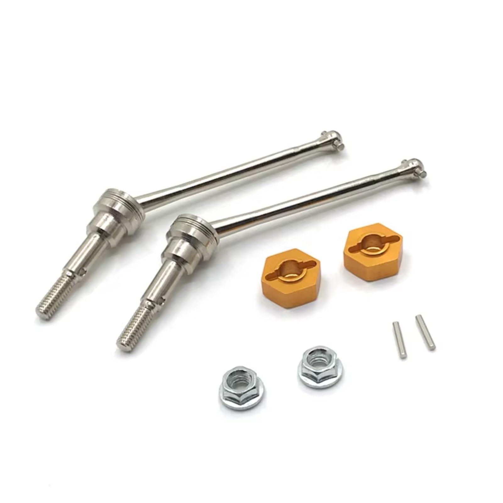 MGHGFYTAS Kompatibel Mit Wltoys 12423 12427 12428 1/12 Rc Auto-Upgrade-Teile Zubehör Metallkupplung Vordere Antriebswelle RC Auto Zubehör(Yellow) von MGHGFYTAS