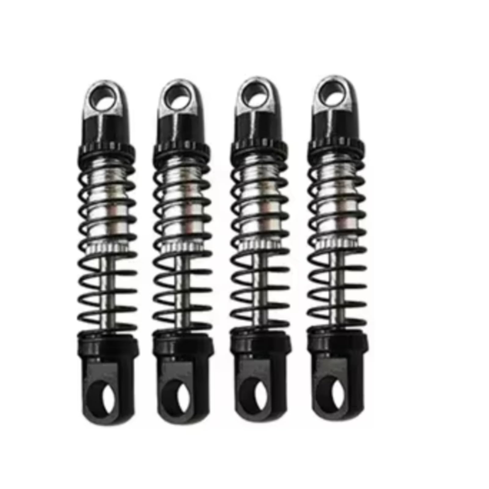 MGHGFYTAS RC Auto Dämpfer Kompatibel Mit Jimny 1/16 Fernbedienung Auto Upgrade Teile Ersatz Zubehör 4Pcs Metall Stoßdämpfer Dämpfer(Black) von MGHGFYTAS